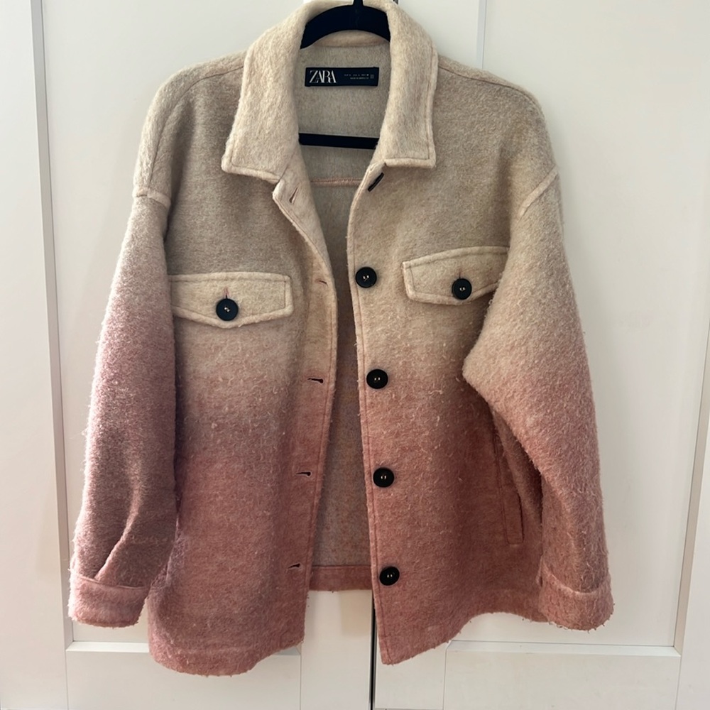 ZARA Pink Wool Ombré Jacket